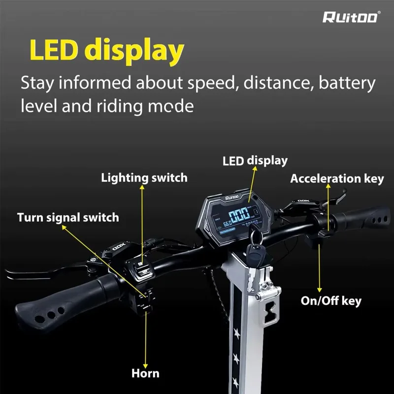 

Ruitoo T3MAX60V 3200W Dual Motor Wholesale Powerful Foldable Electric Scooter for Adults Trotinet Electric Trotinette Electrique
