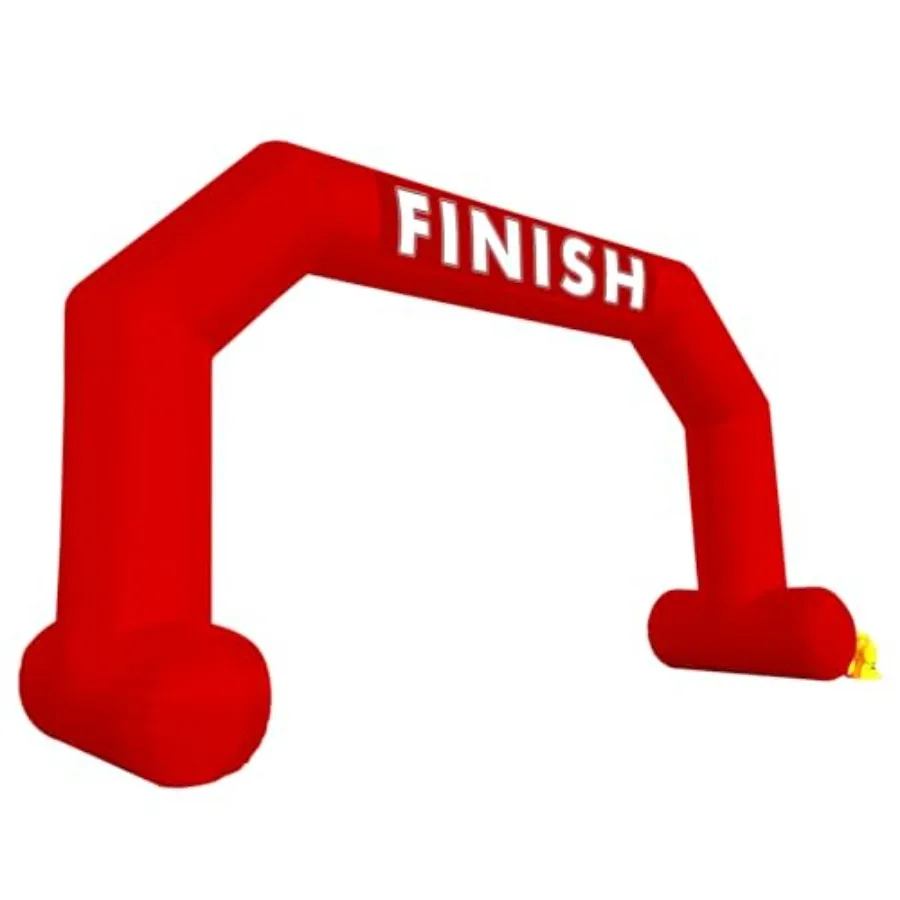 

20ft Start and Finish Line Inflatable Arch for outdoor race advertising and commerce, black with red accents, premium hexagonal