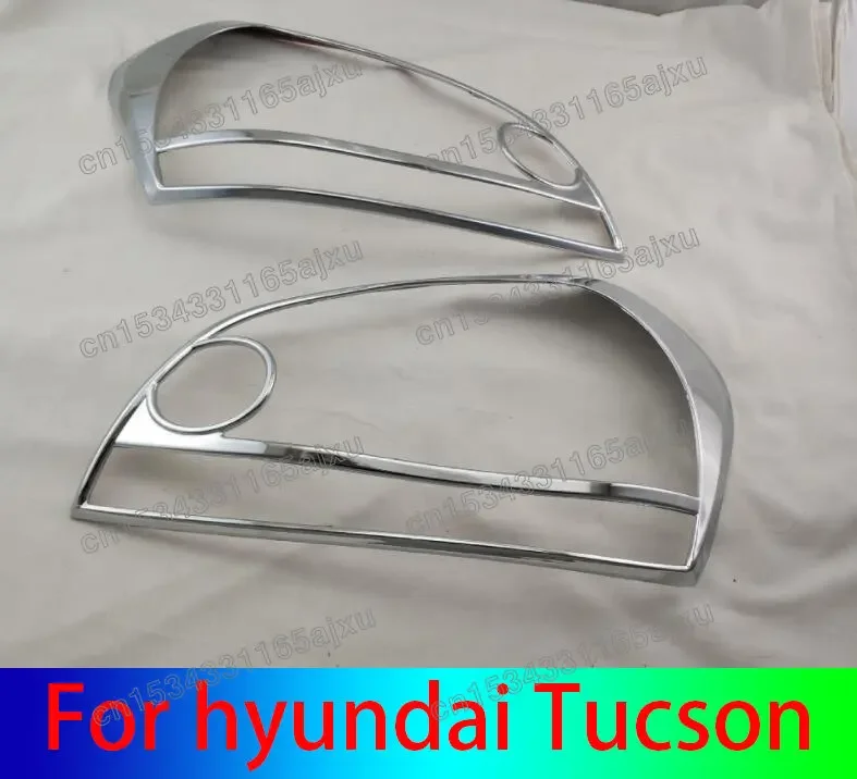 

For hyundai Tucson 2006 2007 2008 2009 acc 2 pcs ABS plastic shade nozzle for a lamp with a metal frame of a car chrome stripes