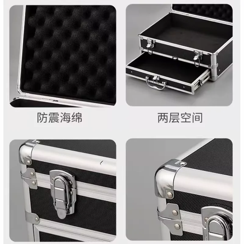 Aluminum Box Metal Toolbox Portable Storage Suitcase With Drawer Repair Beauty Car Box Instrument and Meter Case