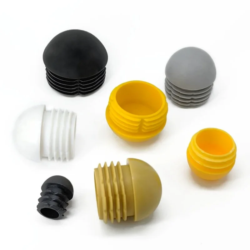 Black/white/yellow/grey Domed Round Plastic Blanking Endcaps Tube Pipe Inserts Plug Round Rubber Pipe 13-60mm