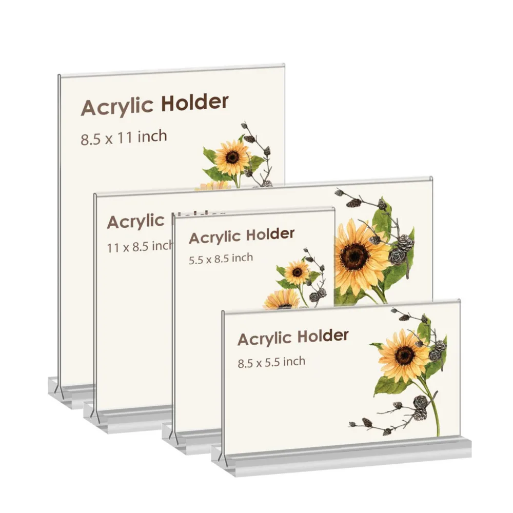 10pcs A5 148x210mm Clear Table Acrylic Sign Holder Stand Plastic Picture Paper Card Flyer Holder Restaurant Menu Holder Stand
