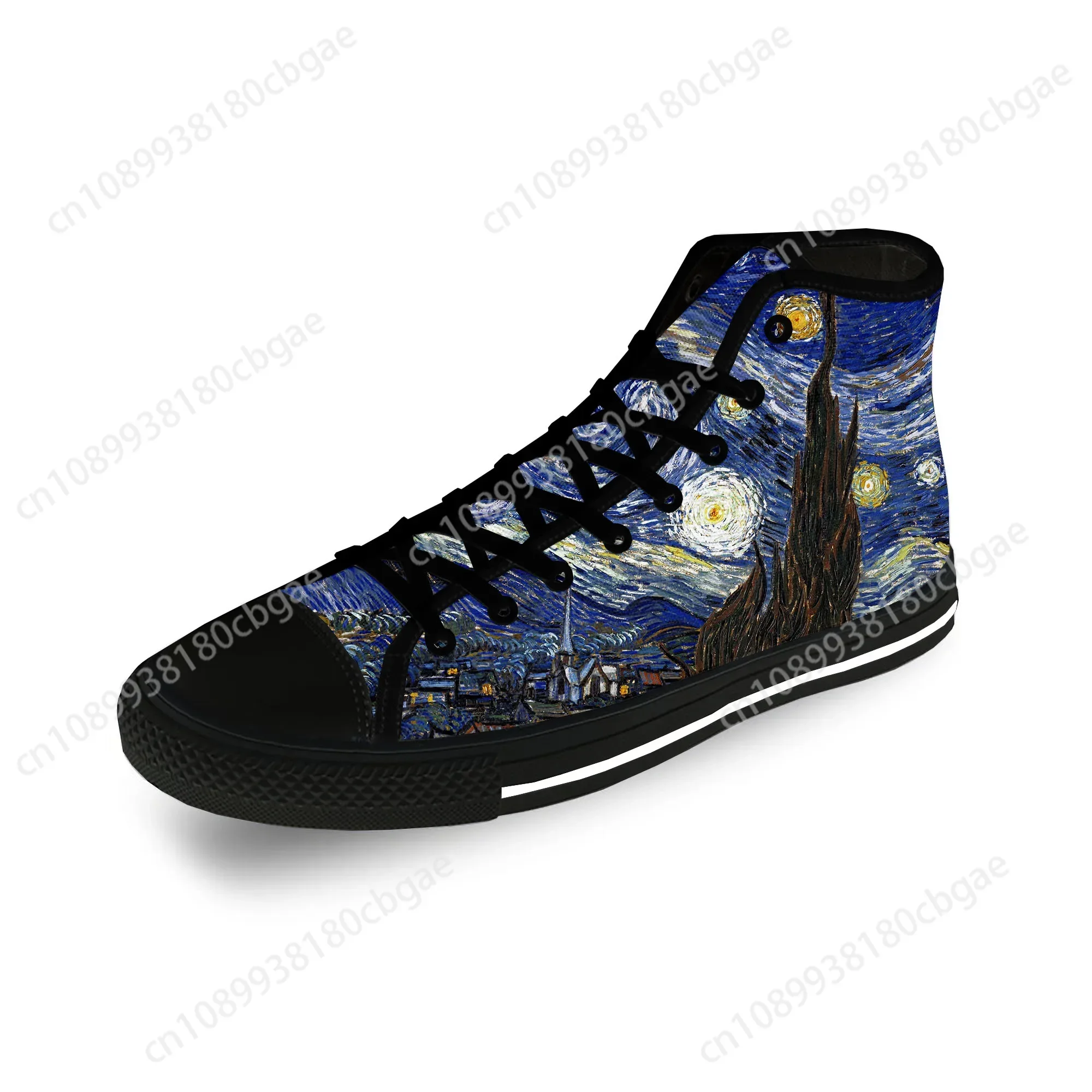 

Van Gogh Oil Painting Aesthetic Starry Night Casual 3D Print High Top Canvas Shoes Men Women Lightweight Breathable Sneakers