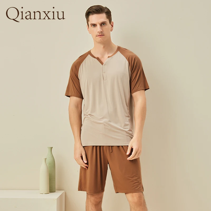 Pyjama rayé en coton pour homme, tenue de maison, Style Simple, vêtements d'été