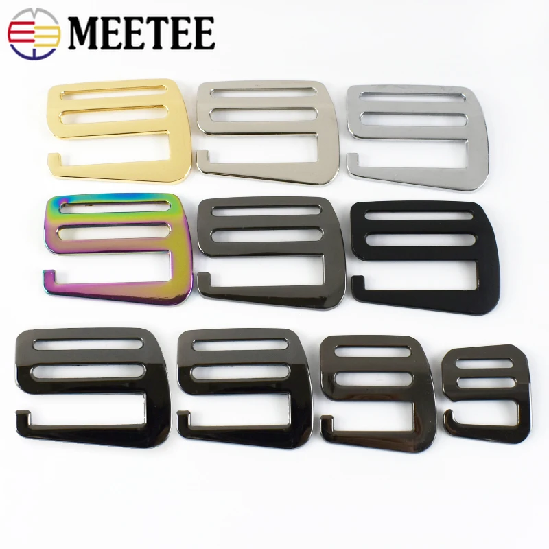 2/4Pcs Meetee 19/25/32/38mm Metal Tri-Glide Slider Buckles Handbag Strap Belt Adjust Hook Clasp Luggage Ring Hardware Accessory