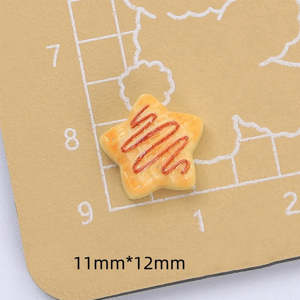 20PCS Shiny Mini Star Biscuit Miniature Flat Back Resin Cabochons For Hairpin Scrapbooking DIY Home Decor Craft Accessories