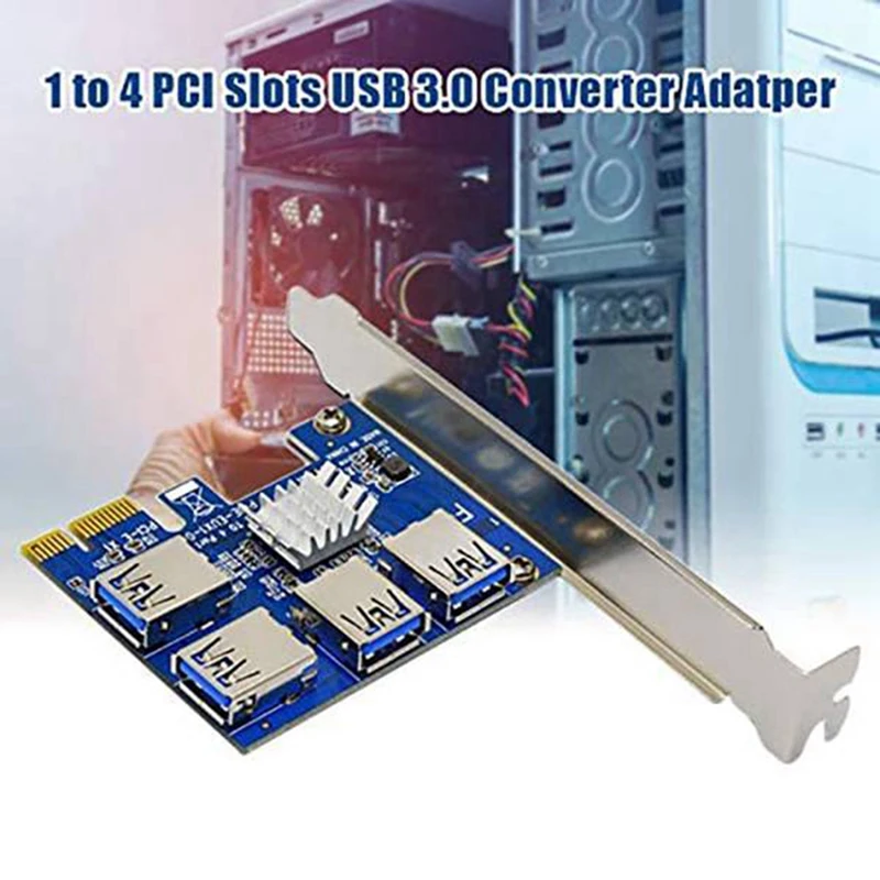BTC 비트코인 채굴용 PCI-E 익스프레스 1X-16X 라이저 009S 카드 어댑터, PCIE 1-4 슬롯 Pcie 포트 멀티플라이어 카드