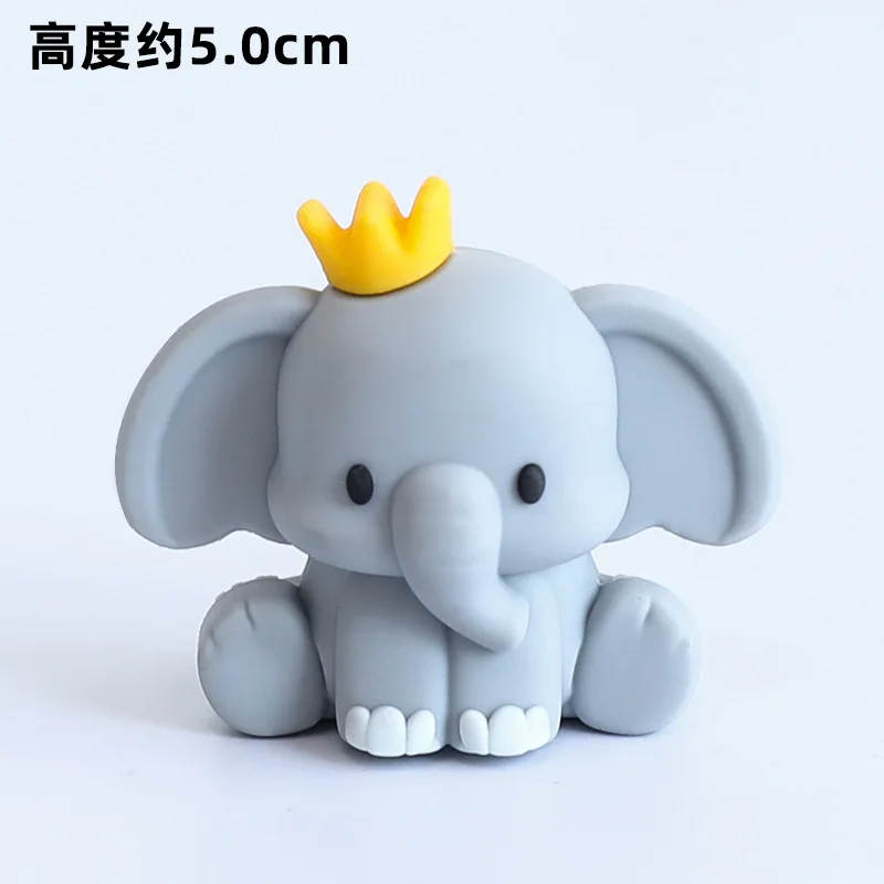 Jungle Animals Cake Topper Cute Cartoon Tiger Lion Giraffes Elephants Monkeys Zebras Pandas Kids Birthday Party Decoration - view 3