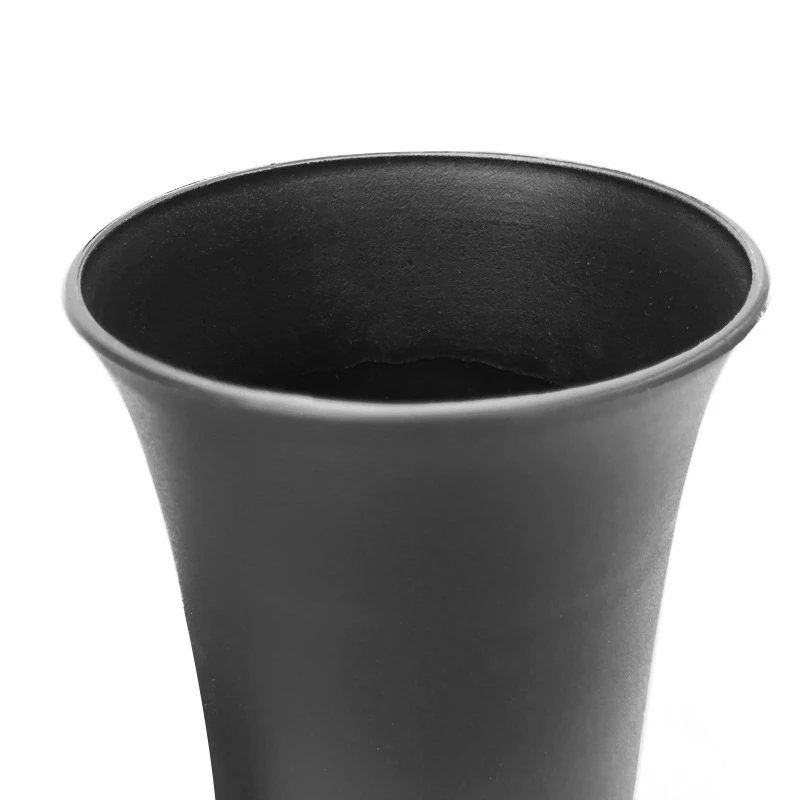 Imagem -02 - Vasos de Flores Redondos Pretos Cintura Alta Profundo Perfeito para Plantas Internas e Externas Sementes e Vegetais 10 Pcs