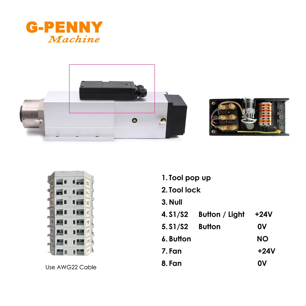 G-Penny 4.5kw ATC المغزل ISO30 أداة أوتوماتيكية تغيير المغزل 220 فولت/380 فولت محرك المغزل المبرد بالهواء