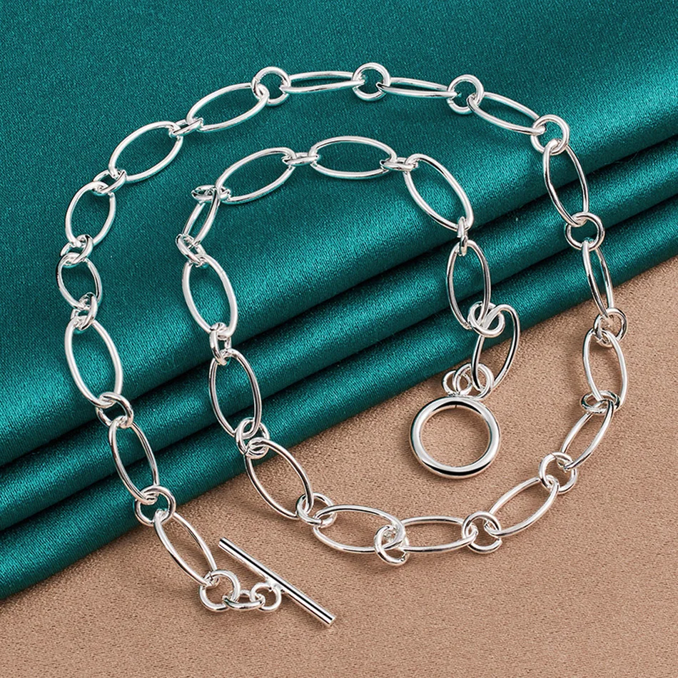 URMYLADY-Conjunto de joyería de plata de ley 925 para hombre y mujer, pulsera con cadena de raíz de loto, collar para fiesta de boda, regalo