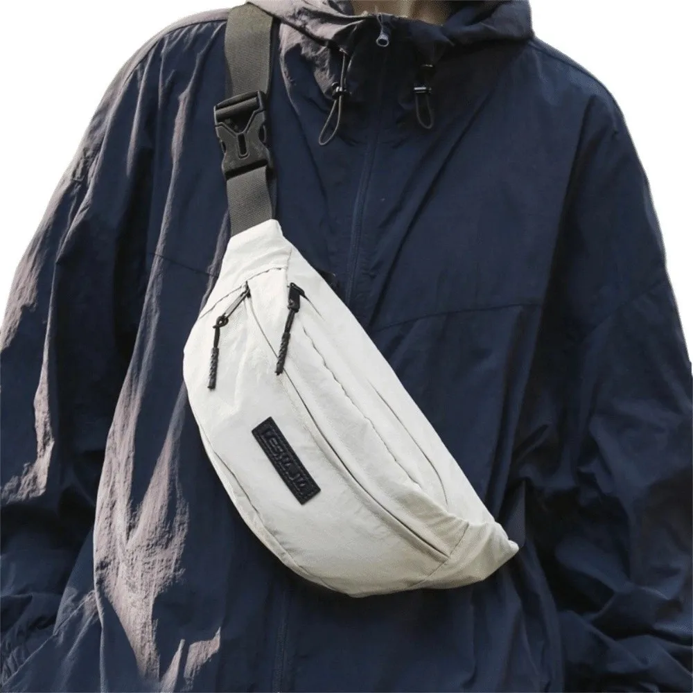 

Casual Men's Chest Bag Large Capacity Waterproof Nylon Shoulder Bag Lightweight Commuting Crossbody Fanny Pack