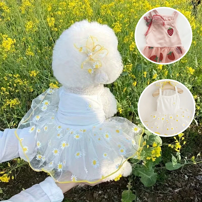 

Летняя тонкая юбка принцессы для щенков, одежда для собак, милое платье для собак для маленьких собак, одежда для чихуахуа, товары для домашних животных