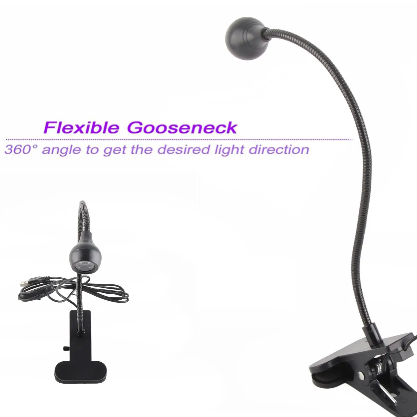 Mini Lampa UV do Paznokci Przenośna Klips do Utwardzania Regulowana Szyjka Gęsia 360 Stopni Suszarka do Paznokci do Lakieru Hybrydowego Narzędzia do Manicure