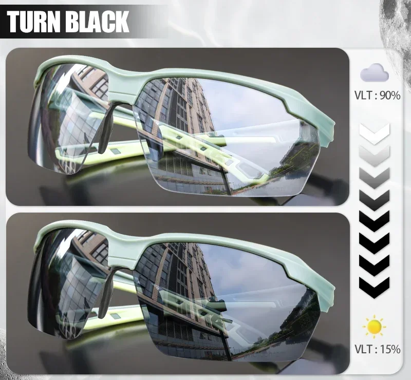 SCVCN Photochrome Radfahren Sonnenbrille Brille Fahrrad MTB Fahrrad Wandern Golf UV400 Sportbrille für Männer Frauen Baseball – Detail 4