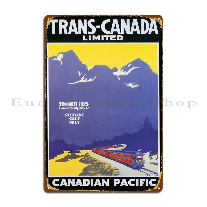 Trans Canada Limited Vintage Travel Poster Metal Plaque Poster Bar Wall Decor Mural Designing Wall Cave Tin Sign Poster