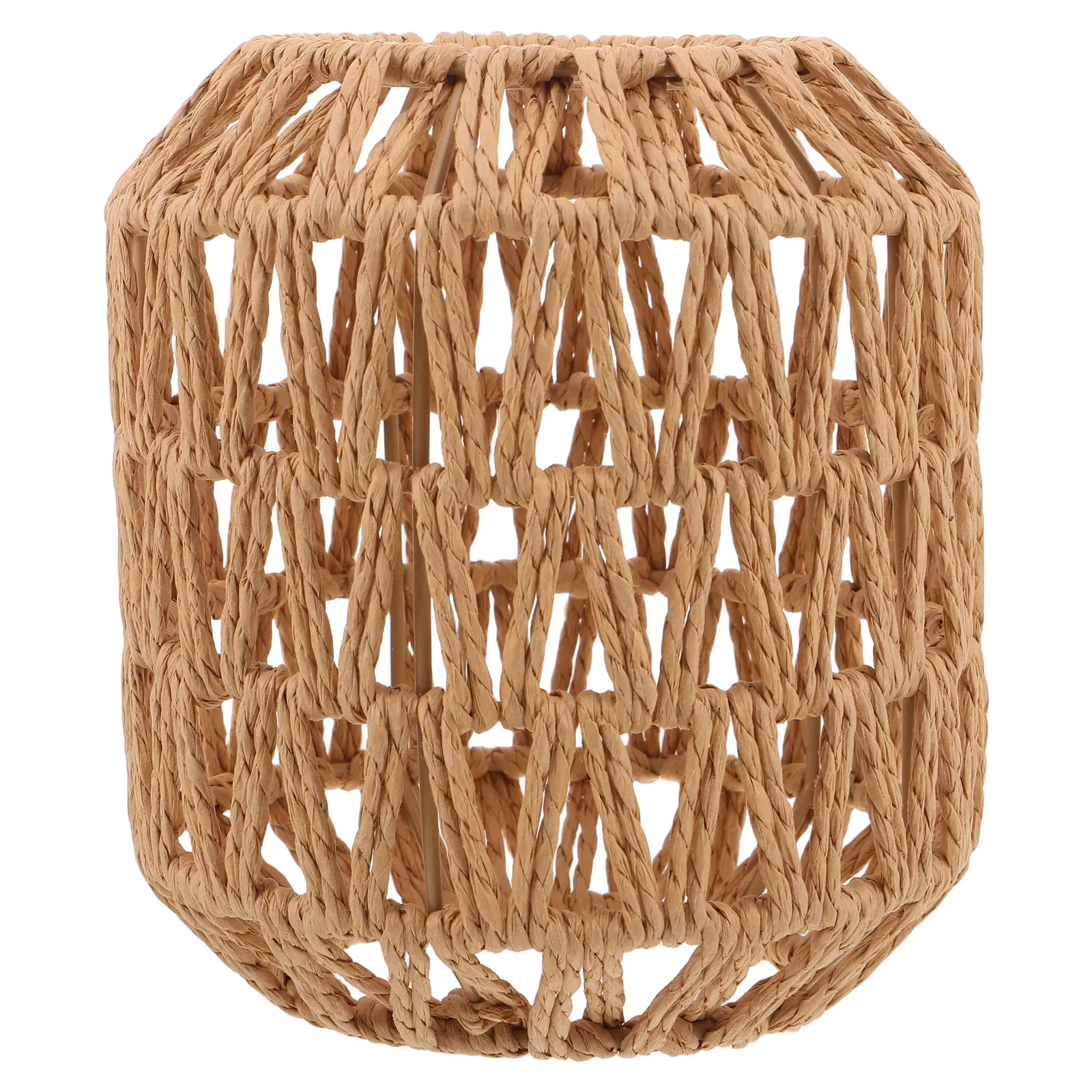 

Rattan Style Lamp Shade: Simulation Woven Paper Rope Hanging Light Cover for Farmhouse Bohemian Interior Decor Commercial