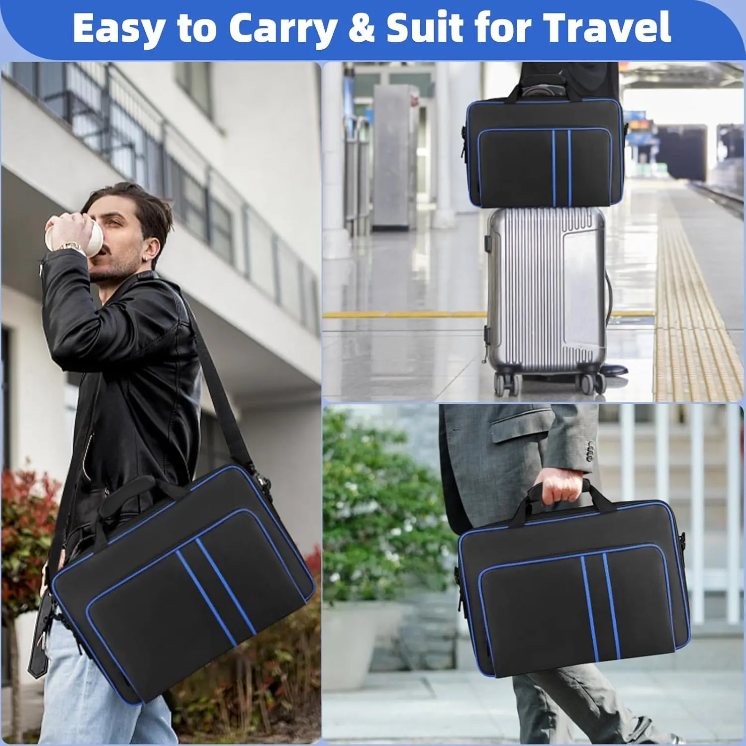 Estojo de transporte para ps5, bolsa de transporte de viagem para console playstation 5, bolsa de armazenamento portátil compatível com disco e cabo ps5