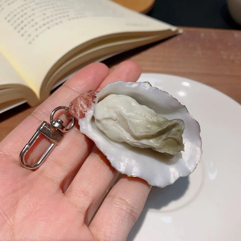 Creative Simulation Food Key Chain Fashion Cute Oyster Scallop Model Key Ring Clam Scallop Model Pendant Interest