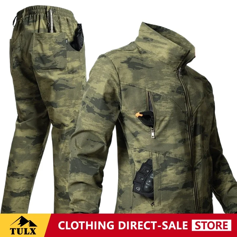 Summer Thin Quick Drying Workwear Comfortable Elastic Wear-resistant Breathable Sports Suit Outdoor Camouflage Training Suit