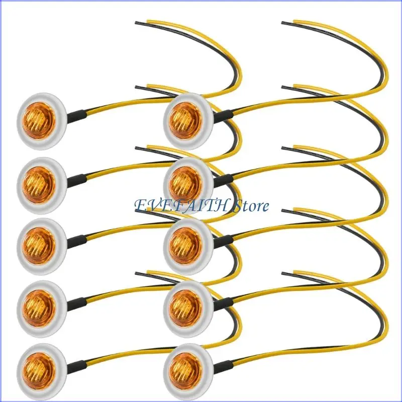 124B LED الجانب ماركر ضوء 3/4 "الجبهة الخلفية أضواء مؤشر الجانب بدوره مصباح إشارة مقاوم للماء لمقطورة الشاحنة #2