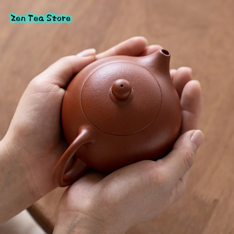 Purple Clay Pot Handmade Raw Ore Red Clay Dahongpao Teapot Tea Set Light Plain Xishi Pot Teapot Serving Tea Purple Clay Pot