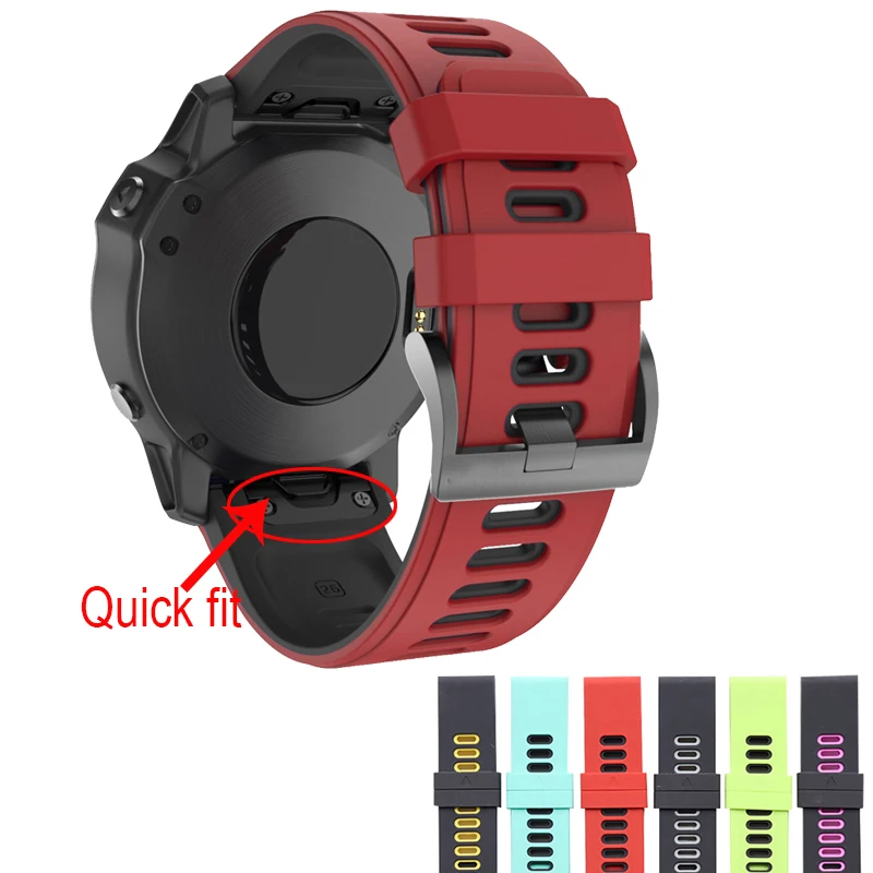 26mm 22MM Quick Fit Watch Strap for Garmin Fenix 7X 7 6X 6 5X 5 3 HR/EPIX/INSTINCT 2/Apporach S62 S60 Watch Silicone Wrist Band