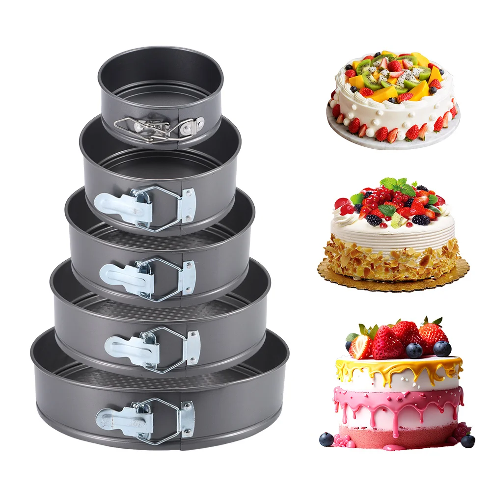 

1Pcs Carbon Steel Baking Mould Leakproof Non Stick Cake Baking Pan with Removable Bottom 12/16/20/24/28cm Cake Mould