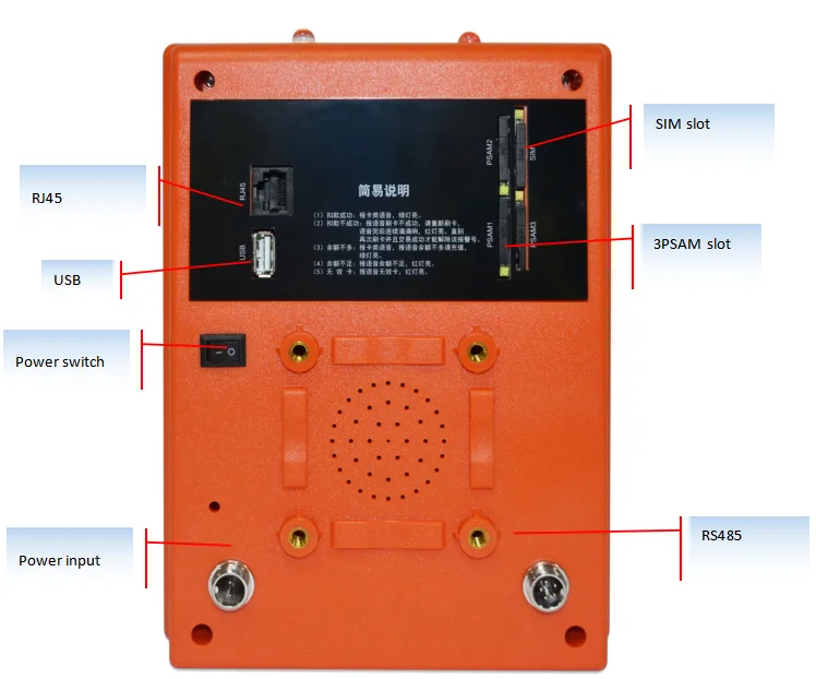 Bus Validator Housing ไร้สาย Rfid Smart Card Reader อุปกรณ์การเงิน 13.56 Mhz Tcp Ip Rfid Card Reader พร้อมจอแสดงผล