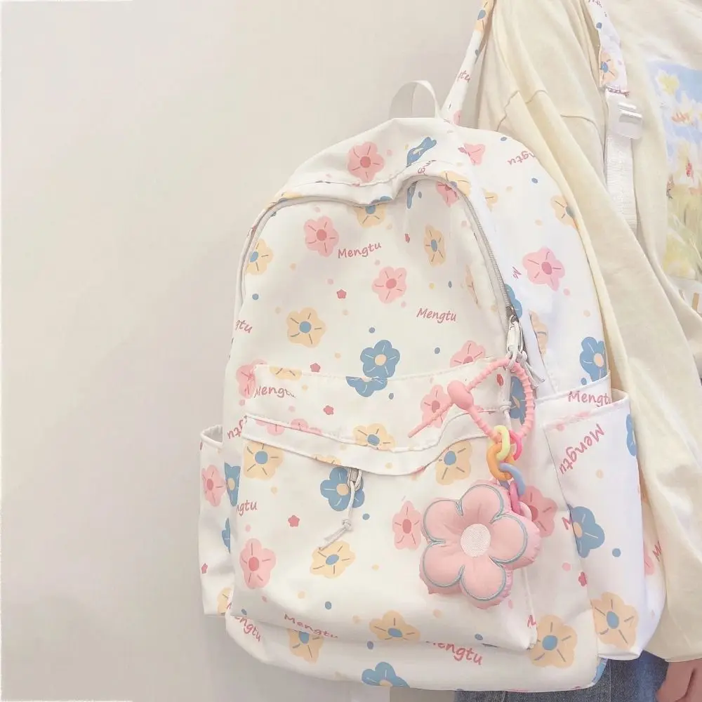 Cartoon Print Shoulder Backpack Lightweight Large Capacity Travel Laptop Rucksack Wear-resistant Polyester Student School bag