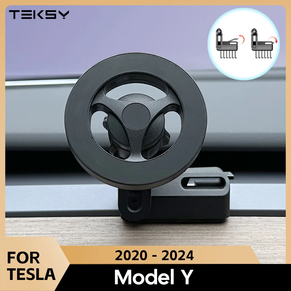 For Tesla Model Y Strong Magnetic Phone Holder for iPhone 14 13 12 Pro Max with Unique Design Air Outlet Base 