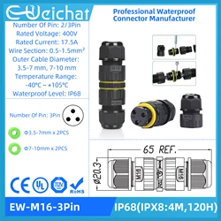 Conector de cableado de tornillo a prueba de agua IP68, Conector de Cable de extensión para exteriores, caja de conexiones de montaje rápido de cableado eléctrico