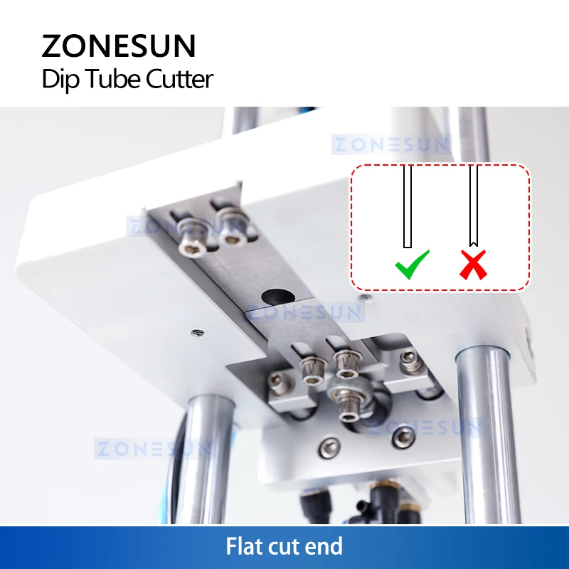 ZONESUN ZS-JG300 آلة القطع الهوائية لأغطية رذاذ أنبوب التراجع دليل تعبئة الزجاجات البلاستيكية