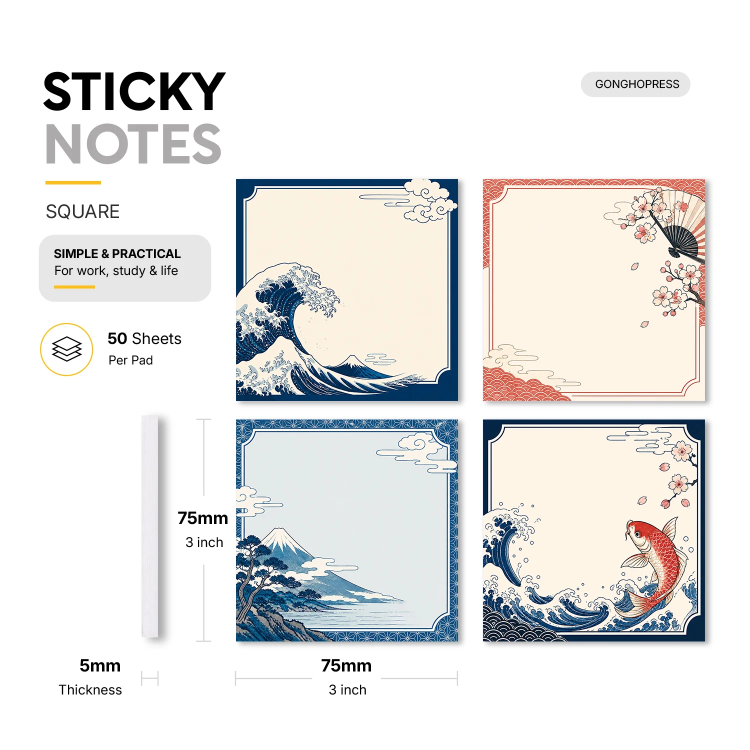 4pcs Japanese Style Sticky Not - Total Stationery & Office Supply review and price