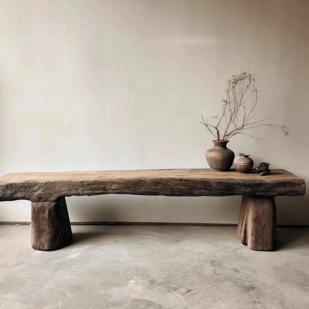Wabi Sandy Wind Bench Ancient Wood Weathering Stool B & B Solid Wood Leisure Outdoor Middle Ancient Style