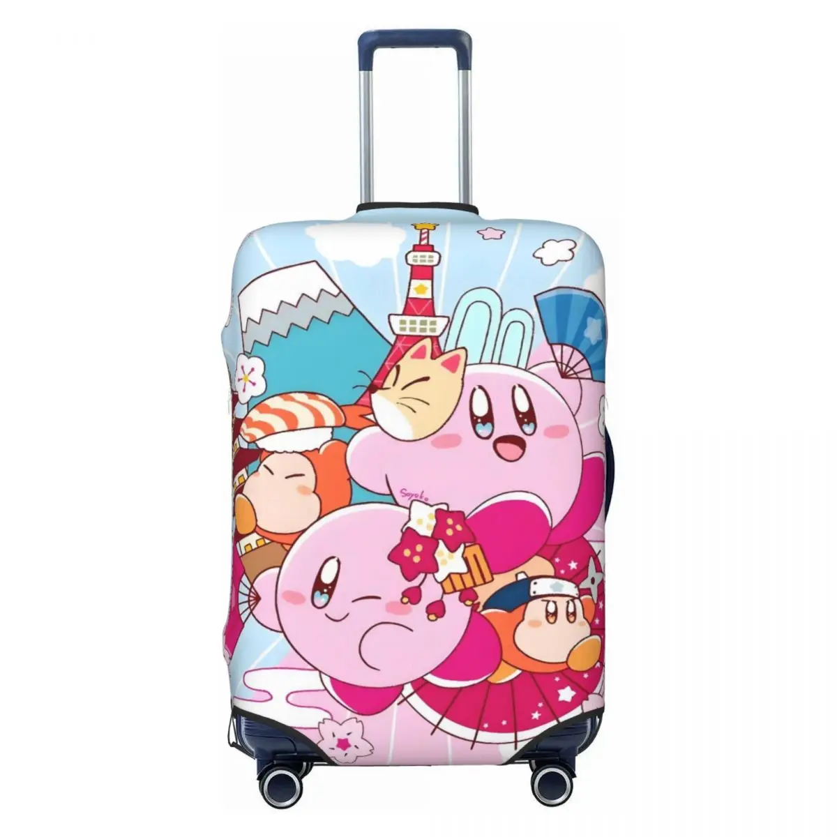 

Чехол для чемодана с изображением Кирби и других персонажей игры, эластичный, классический, защитный, подходит для чемоданов 18-32 дюймов