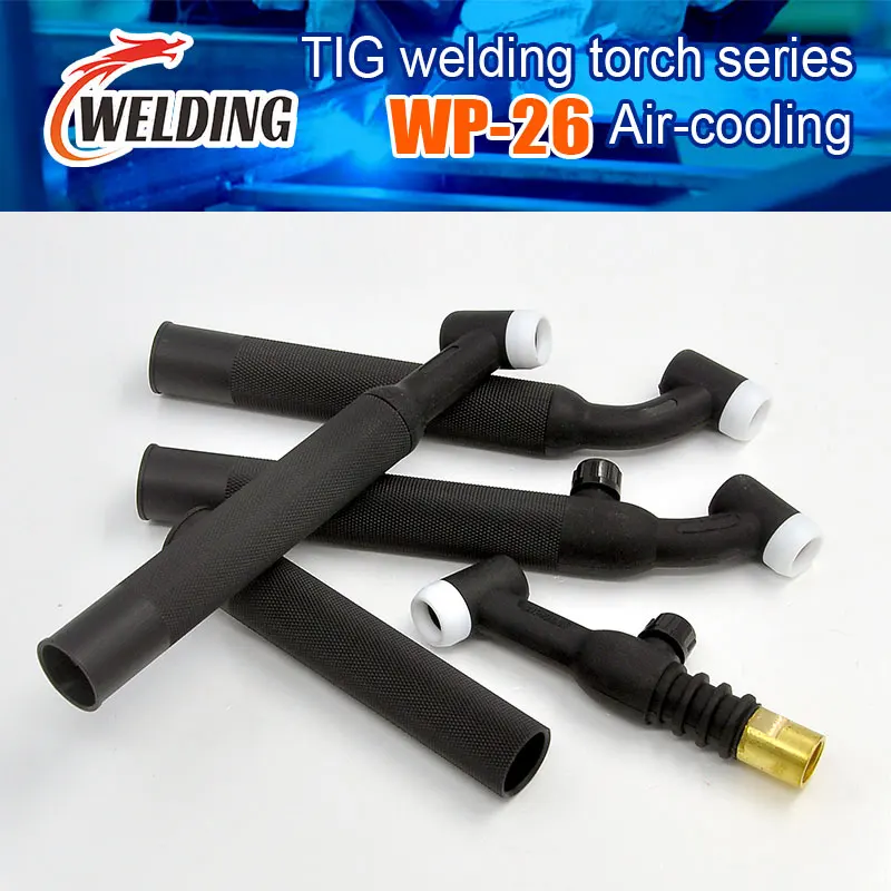 WP26F Air Cooled Argon Welding Gun Flexible WP26FV with Valve WP26P Straight Handle TIG Welding WP26 Torch Head