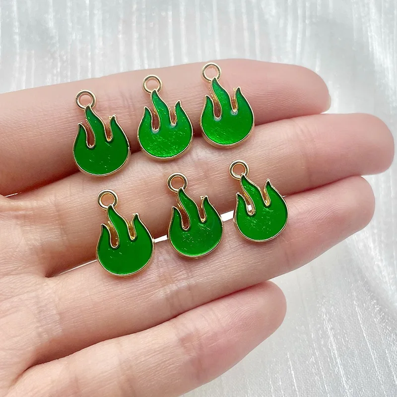 20Pcs 10*16mm Mini Colourful Enamel Flame Fire Pendants Charms For Jewellery Making DIY Necklaces Bracelets Earrings Accessories