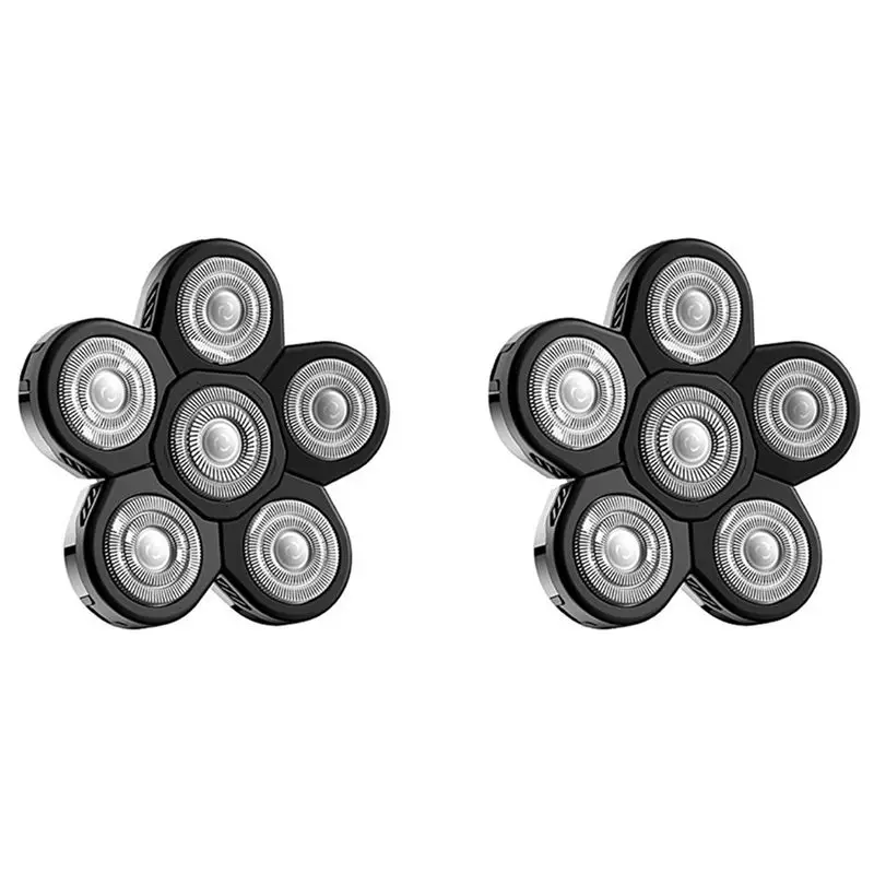 

BAAO-2X Replacement Shaver Head For Bald Men, 6 Heads Beard Hair Replacement Blade, Easy To Clean Electric Shaver