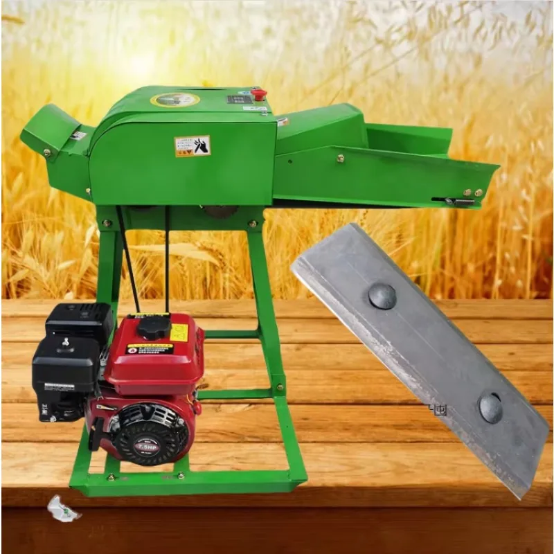 Mini Straw Crusher Chaff Cutter Machine Poultry Animal Cattle Feed Making Grass Shredder Processing Equipment