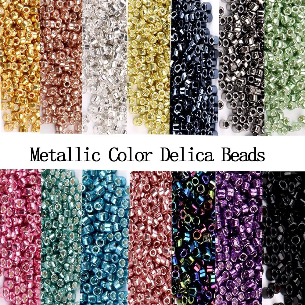 Miyuki Beads 720Pcs Metallic Colours 2MM 10g Glass Beads DIY Jewelry Making Craft Necklace Bracelet Accessories Wholesale Bead