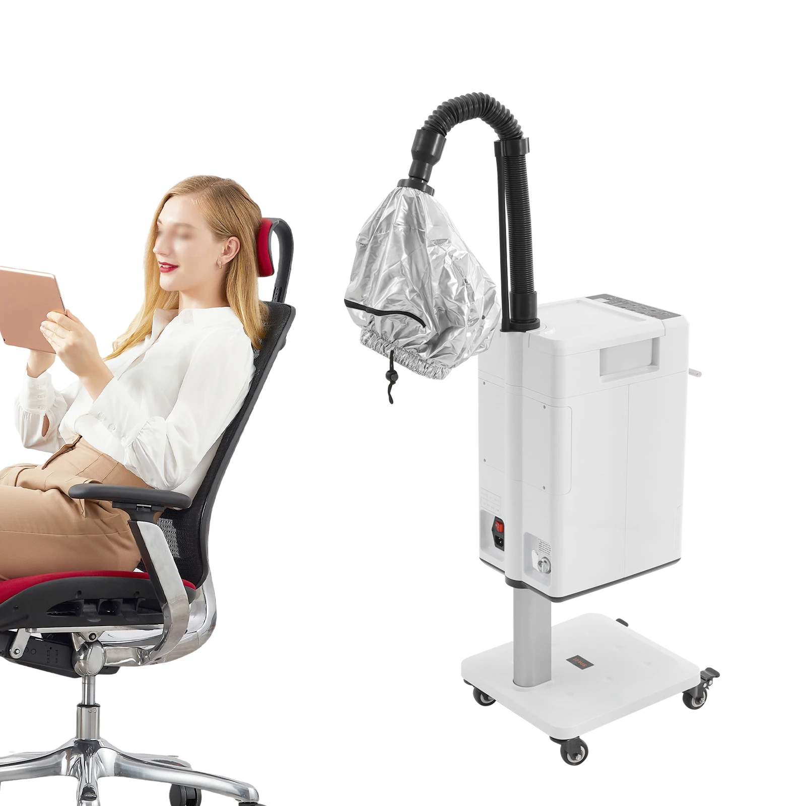 ماكينة بخار الشعر نانو مع 6 خيارات و6 أوضاع، شاشة LCD، 500 وات، حامل أيوني احترافي ساخن، للعناية بالشعر، والعناية بفروة الرأس