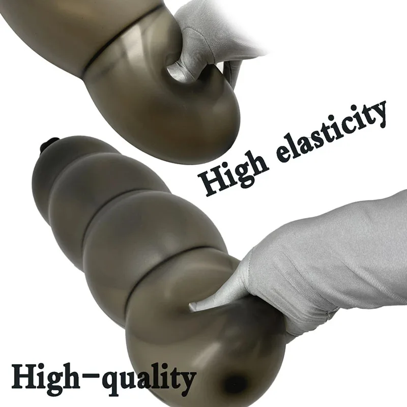 SM Super Long 5 Bead Inflatable Anal Plug Built-in Silicone Column Expandable 14cm Big Butt Plug Dildo Pump Bdsm Toy Ass Dilator