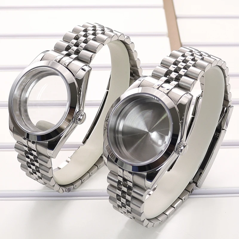 36mm 39mm Stainless Steel Watch Case 5-link Bracelet For NH35 NH36 NH34 Miyota 8215 Movement 28.5mmDial Sapphire Glass Air King