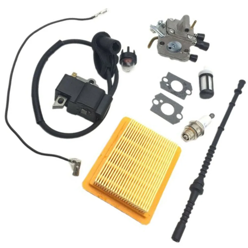 For STIHL FS120 FS200 FS250 FS300 Gasket Filter Ignition Coil Carburetor Kit