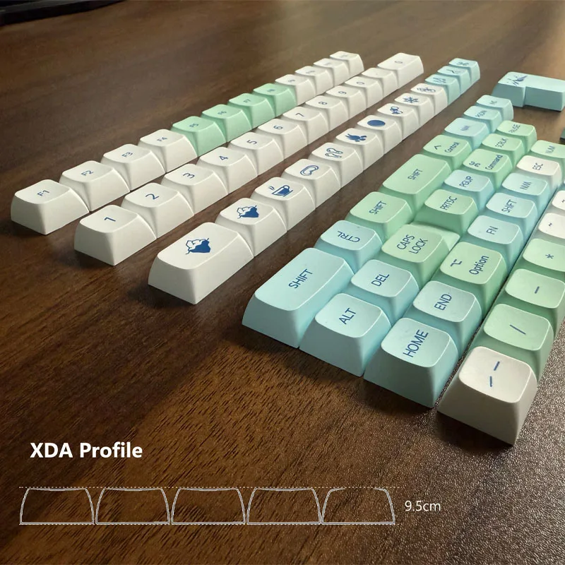 

Iceberg Theme Mechanical Keyboard Caps XDA Key Caps 139 Keys for German English Russian Korean French Portuguese PBT Key Cap