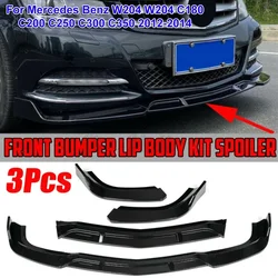 Car Front Bumper Lip Body Kit Spoiler for Mercedes Benz W204 C180 C200 C250 C300 C350 2012-2014