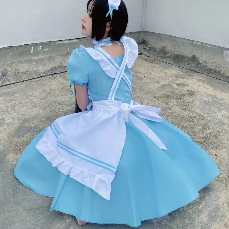 

v;7,e\6'Kawaii Maid Uniform Lolita Cosplay Costume Cute Jiri Kei Women Maids Dress Halloween Carnival Party Costumh;3,p\5/