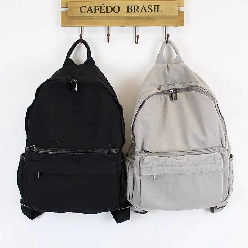 

Korean Fashion Washing Water Canvas Shoulder Bag Men And Women Simple Leisure Backpack Sen High School College Students Bag