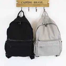 Korean Fashion Washing Water Canvas Shoulder Bag Men And Women Simple Leisure Backpack Sen High School College Students Bag